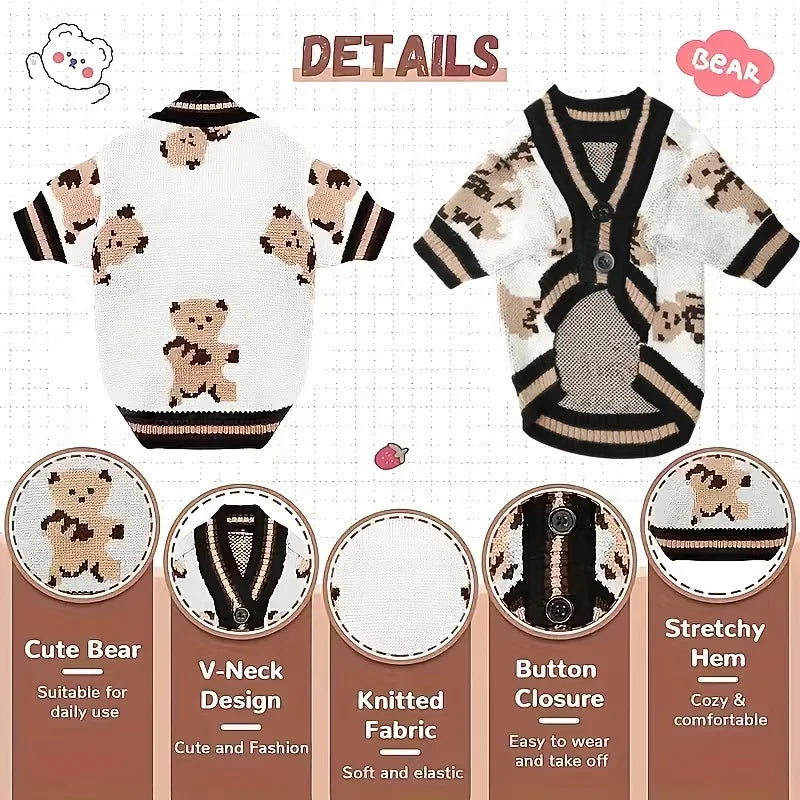 Cozy Pup Striped Bear Dog Pajamas.