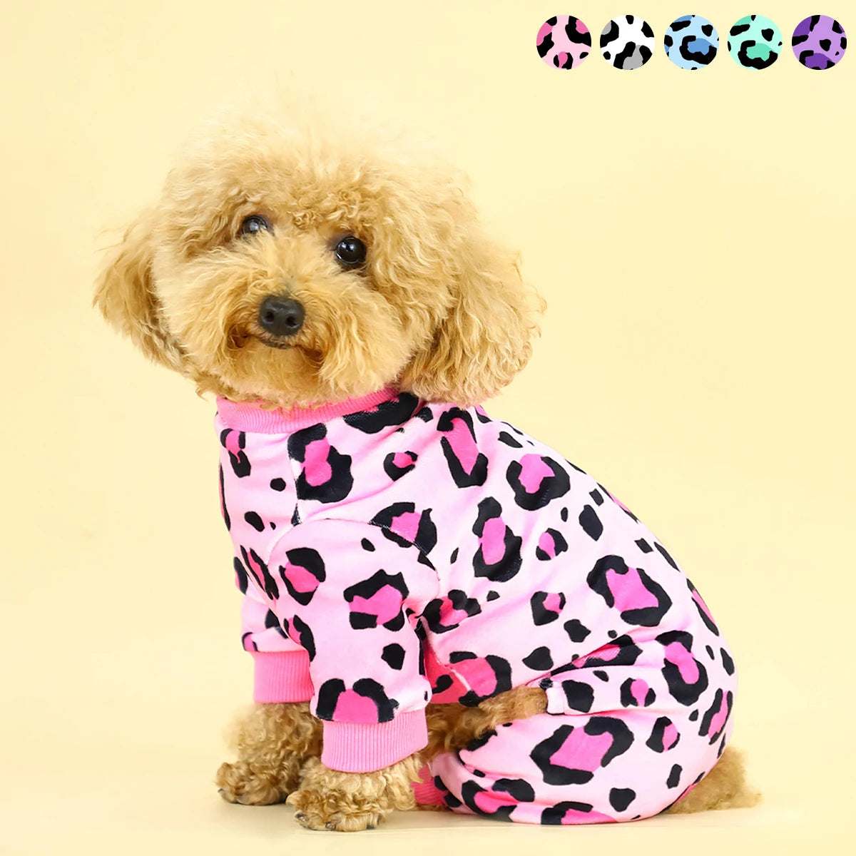 Cozy Pup Leopard Dog Pajamas.