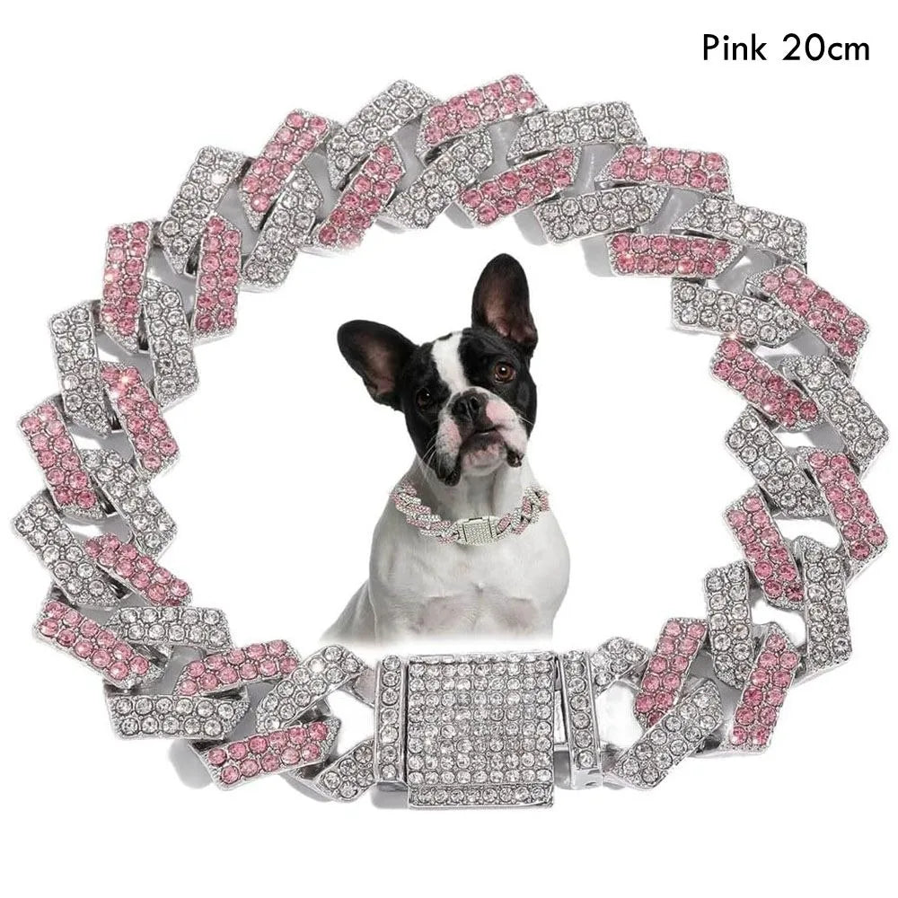 Colorful Sparkle Link Dog Collar