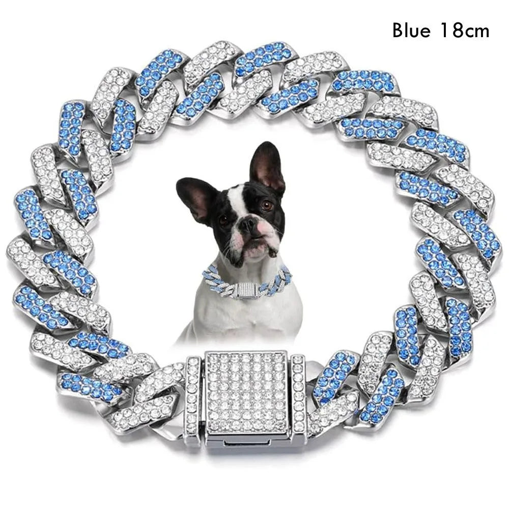 Colorful Sparkle Link Dog Collar