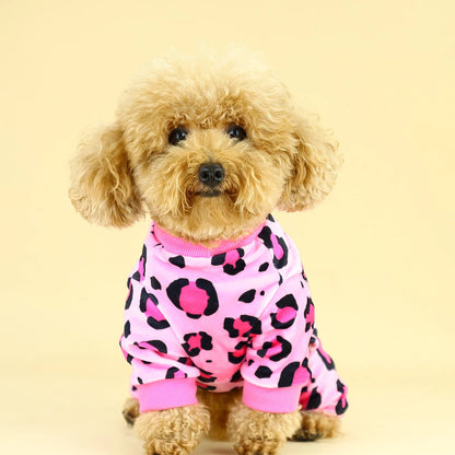 Cozy Pup Leopard Dog Pajamas.