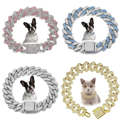 Colorful Sparkle Link Dog Collar