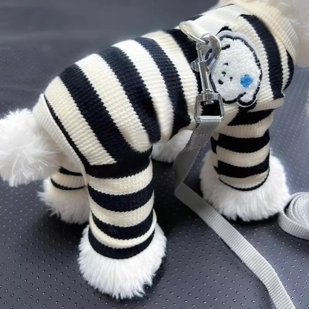 Cozy Pup Soft Cotton Striped Dog Jumpsuit. – happy paws pet supplies