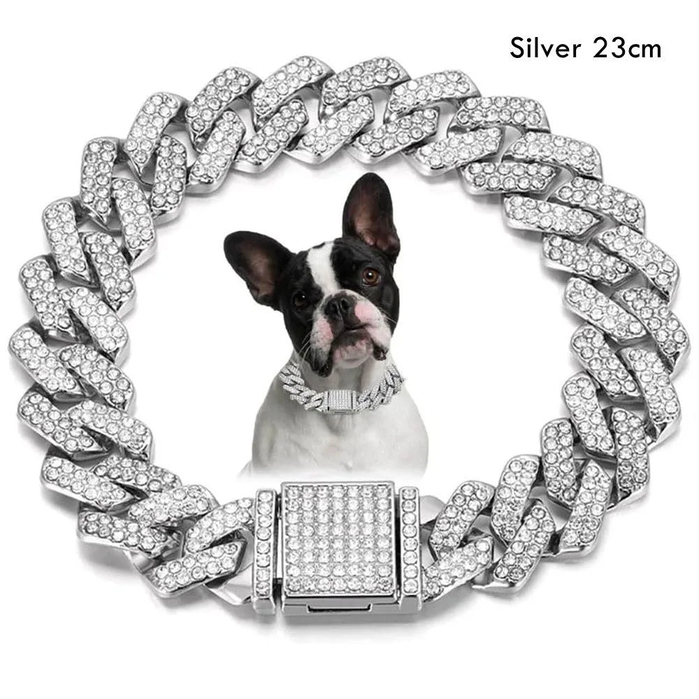 Colorful Sparkle Link Dog Collar